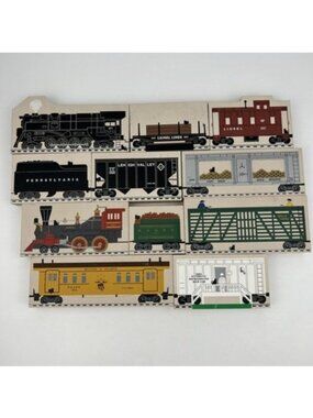 1995 Cat’s Meow 11 Wooden Train Blocks Engine Cars Western & Atlantic Fort Knox